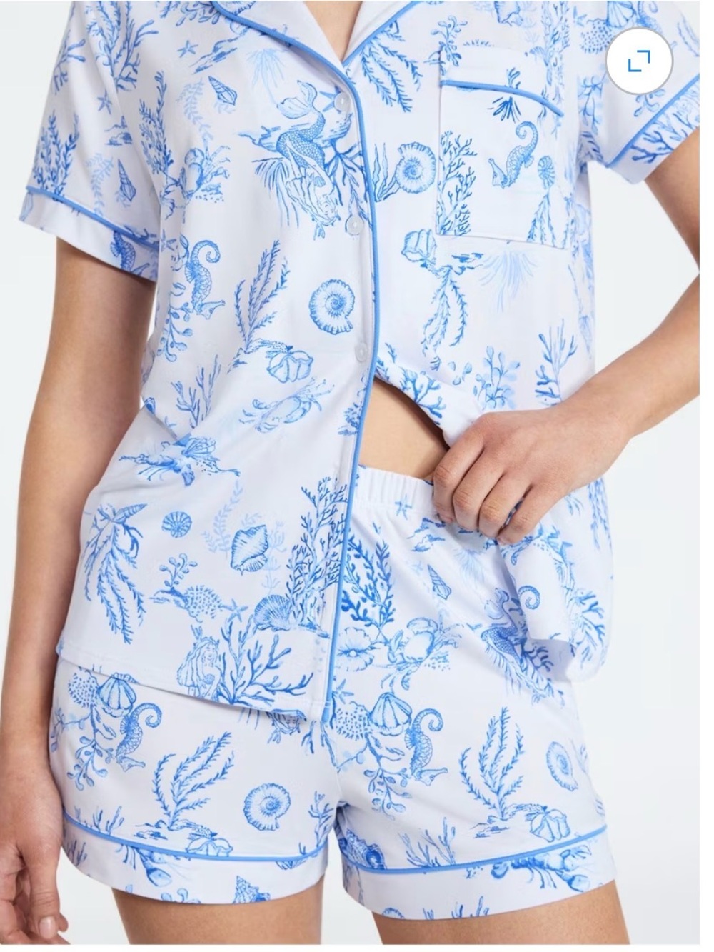 Women’ Shorts Nautical Pajama Set - L